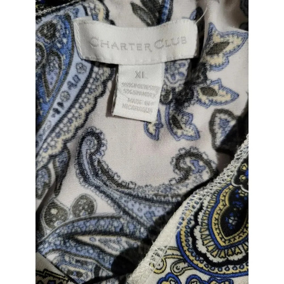 Charter Club women's bandanna print sleeveless draped neckline Blouse  - xl - Picture 5 of 6